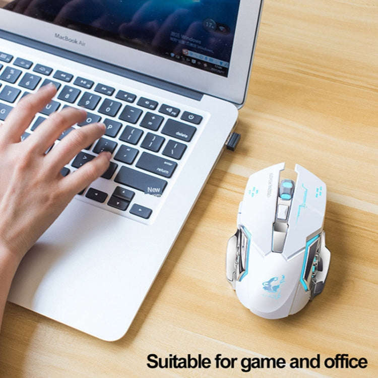 FREEDOM-WOLF X8 2400 DPI 6 Keys 2.4G Wireless Charging Silent Luminous Gaming Mechanical Mouse(Me...