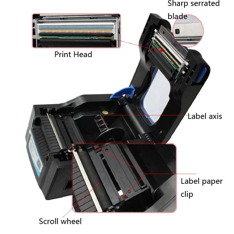 Xprinter XP-370B Barcode Printer Self-adhesive QR Code Printer Label Clothing Tag Thermal Ticket ...
