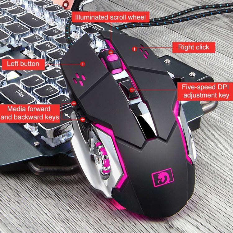 618 Internet Cafe Game Manipulator Keyboard and Mouse Set, Cable Length: 1.6m(Black)