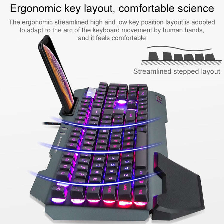 618 Internet Cafe Game Manipulator Keyboard and Mouse Set, Cable Length: 1.6m(Black)