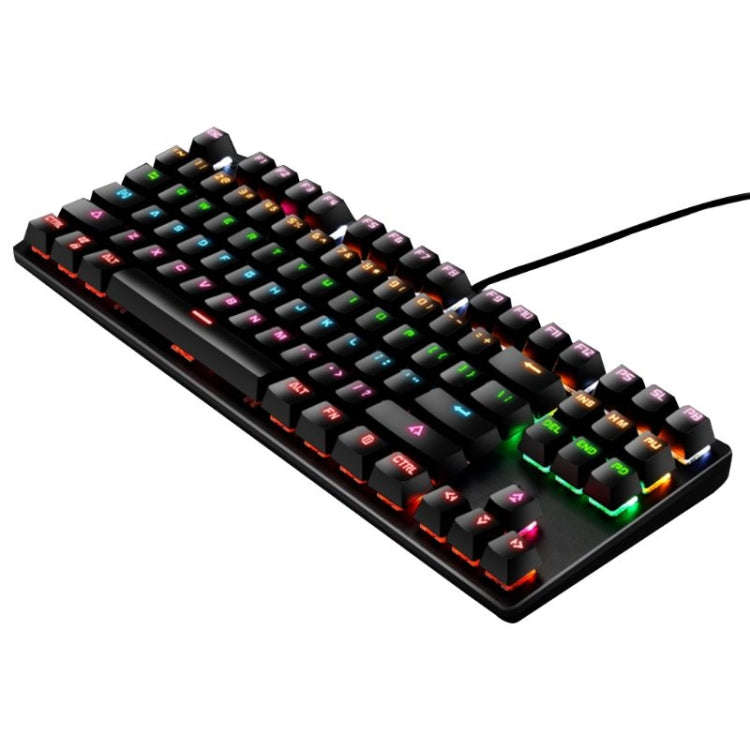 LEAVEN K550 87 Keys Green Shaft Gaming Athletic Office Notebook Punk Mechanical Keyboard, Cable L...