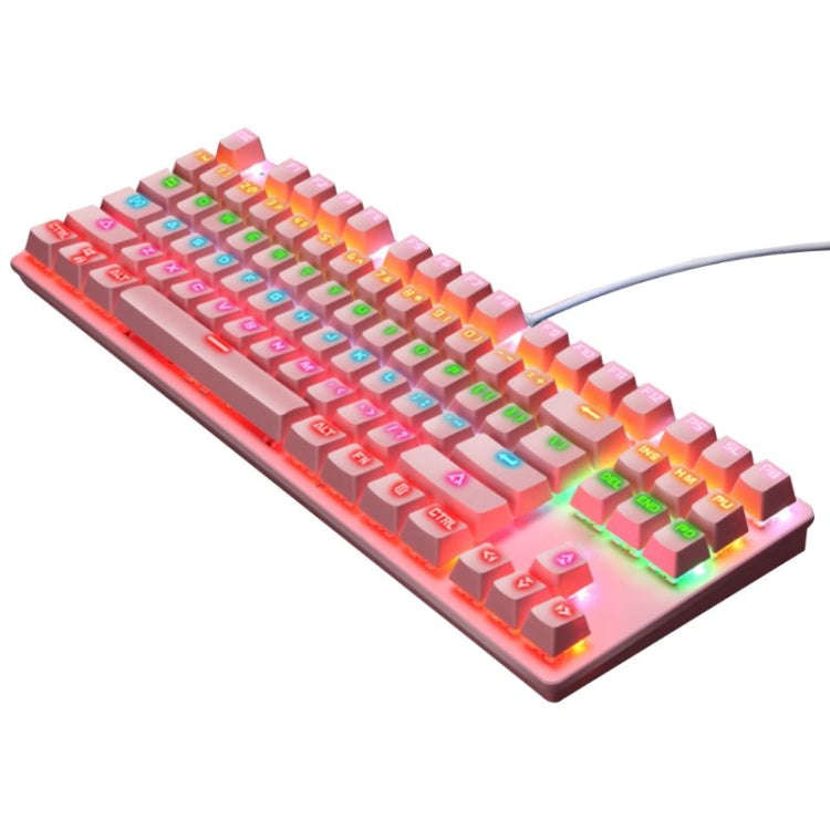 LEAVEN K550 87 Keys Green Shaft Gaming Athletic Office Notebook Punk Mechanical Keyboard, Cable L...