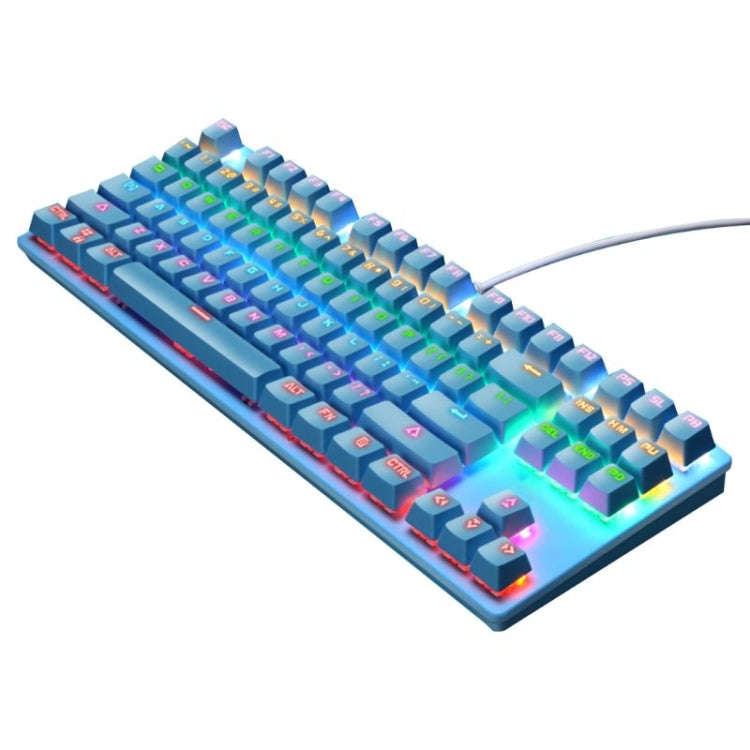 LEAVEN K550 87 Keys Green Shaft Gaming Athletic Office Notebook Punk Mechanical Keyboard, Cable L...
