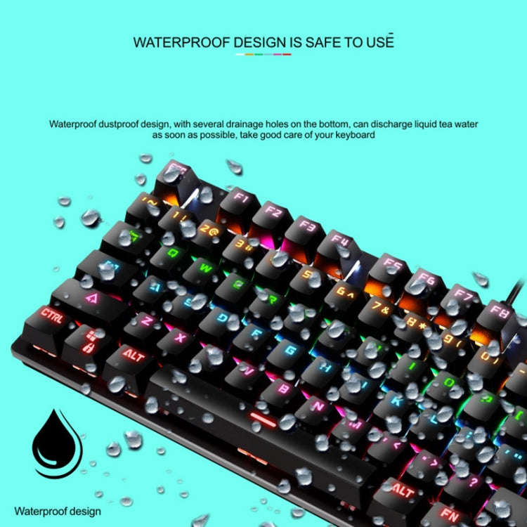 LEAVEN K550 87 Keys Green Shaft Gaming Athletic Office Notebook Punk Mechanical Keyboard, Cable L...