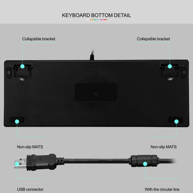 LEAVEN K550 87 Keys Green Shaft Gaming Athletic Office Notebook Punk Mechanical Keyboard, Cable L...