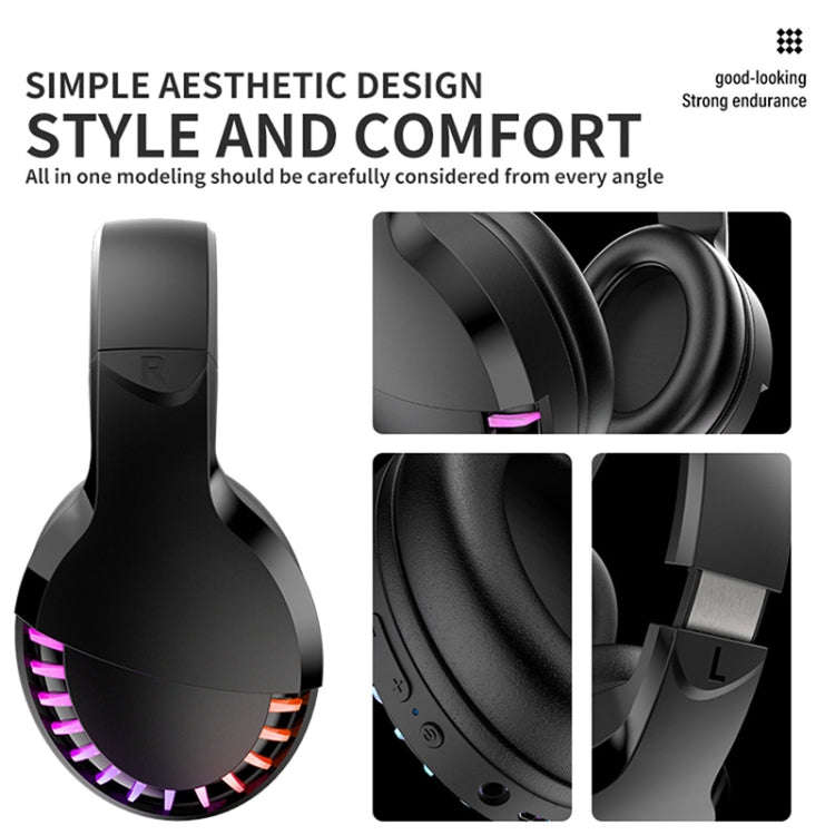 SH33 Bluetooth Wired Dual-mode RGB Headset Mobile Phone Heavy Bass Noise Reduction Gaming Headset...