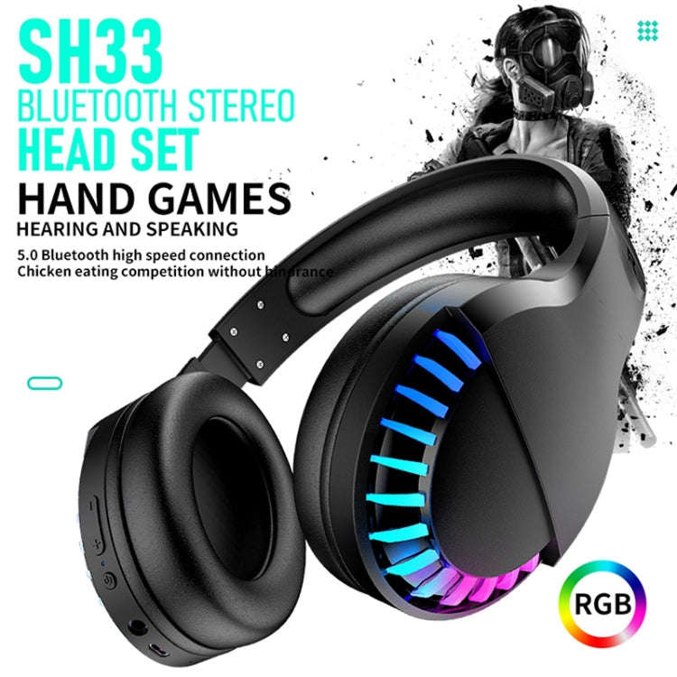 SH33 Bluetooth Wired Dual-mode RGB Headset Mobile Phone Heavy Bass Noise Reduction Gaming Headset...