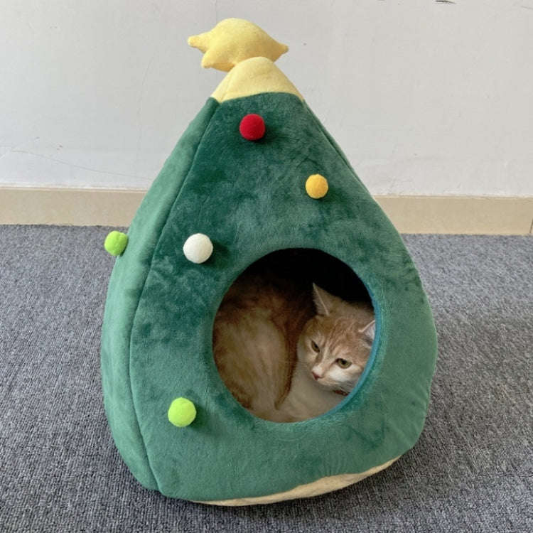 Christmas Tree Pet House Warm Winter Pet Supplies, Size:M