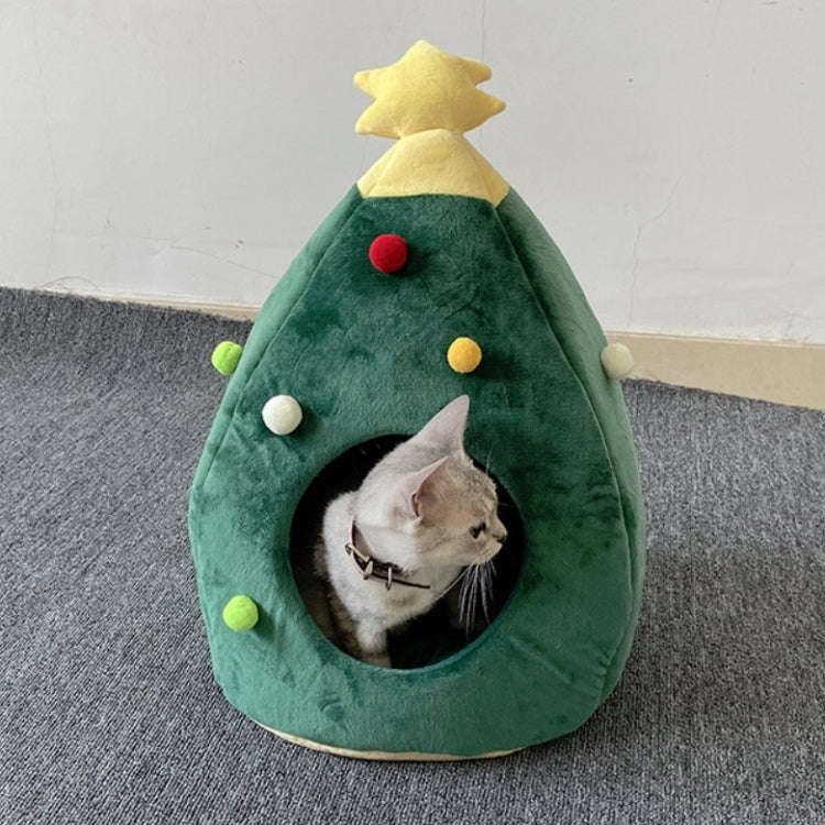 Christmas Tree Pet House Warm Winter Pet Supplies, Size:M