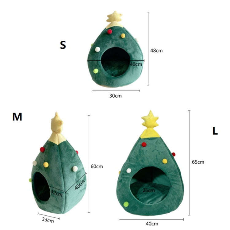 Christmas Tree Pet House Warm Winter Pet Supplies, Size:M