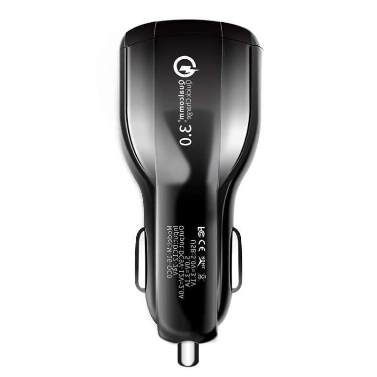 2 PCS QC3.0+3.1A Car Charger Dual USB 6A Halo Wine Bottle Fast Charge Car Charger(Elegant Black)
