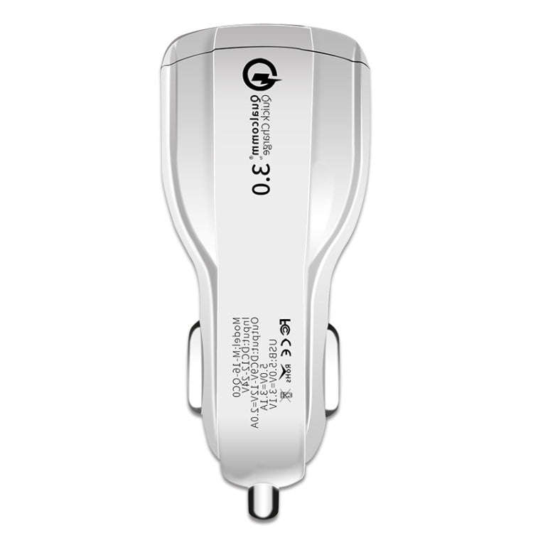 2 PCS QC3.0+3.1A Car Charger Dual USB 6A Halo Wine Bottle Fast Charge Car Charger(Classic White)