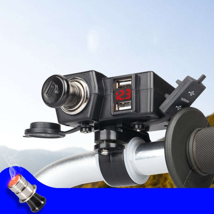 Motorcycle Car Dual USB Mobile Phone Charger With Cigarette Lighter Interface Multi-function Digi...