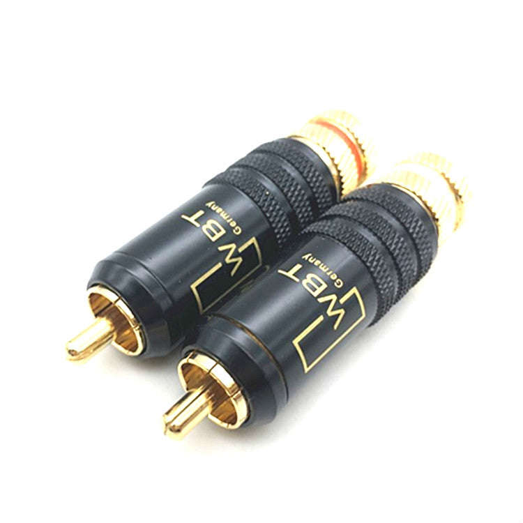 2pcs WBT-0144 RCA Lotus Plug AV Audio and Video Plug(Black)
