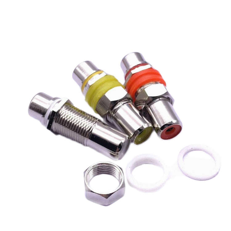 9pcs / 3 Set RCA Female to Female Straight-through Head AV Lotus Butt Joint Extension Head Audio ...