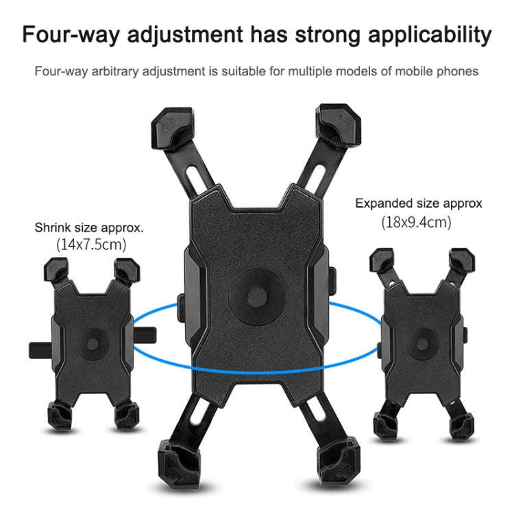 Electric Bicycle Mobile Phone Holder Can Be Rotated 360-degree Mobile Phone Holder Four-way Adjus...