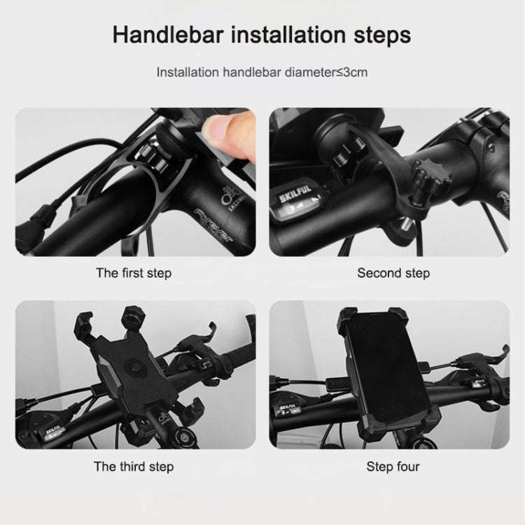Electric Bicycle Mobile Phone Holder Can Be Rotated 360-degree Mobile Phone Holder Four-way Adjus...