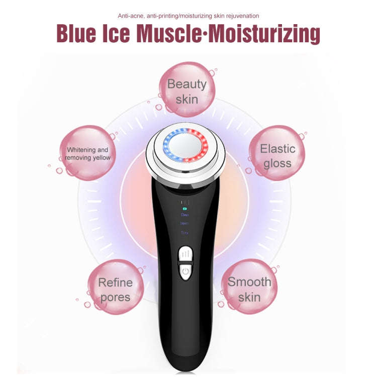 Facial Electronic Beauty Instrument Ultrasonic Ion Red And Blue Color Light Introduction Instrume...