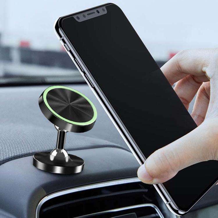 Car Phone Holder Alloy Magnetic Universal Dual Ball Rotating Car Phone Holder,, Color: Black (Sin...