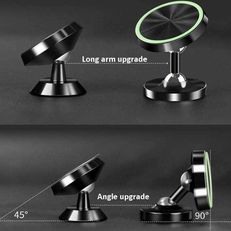 Car Phone Holder Alloy Magnetic Universal Dual Ball Rotating Car Phone Holder,, Color: Black (Sin...