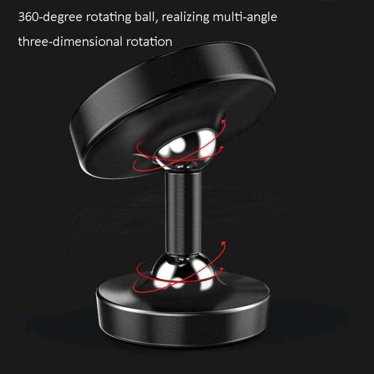 Car Phone Holder Alloy Magnetic Universal Dual Ball Rotating Car Phone Holder,, Color: Black (Sin...