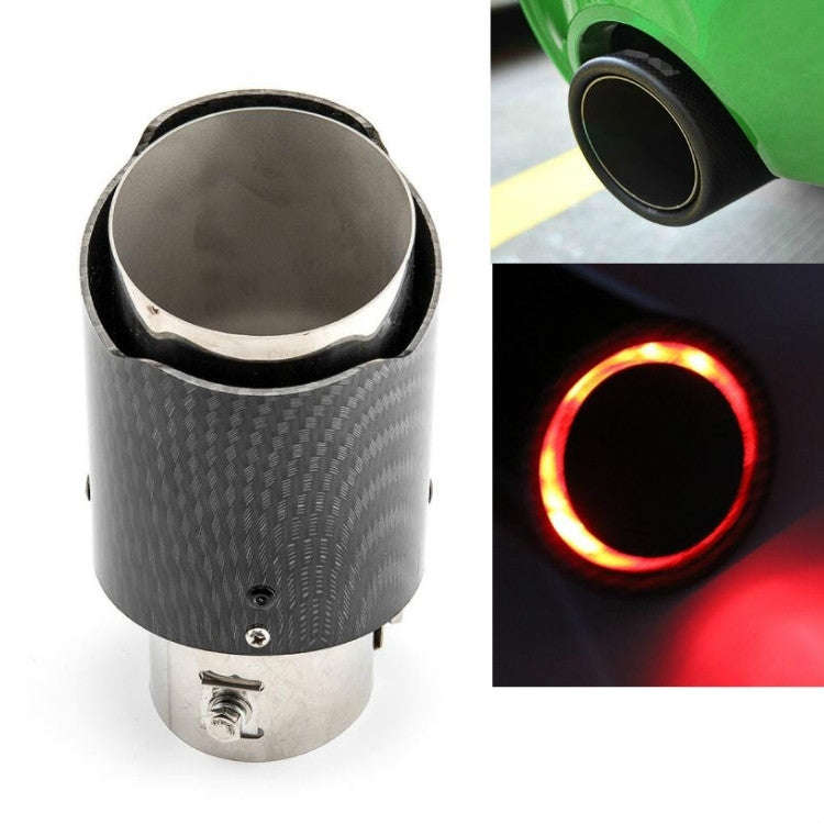 Car Modification Carbon Fiber Luminous Tail Throat LED Lights Modified Car Exhaust Pipe Spitfire ...