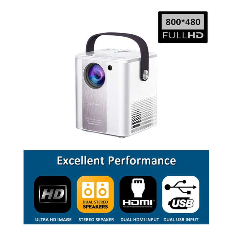 C500 Portable Mini LED Home HD Projector, Style:Android Version(Black)