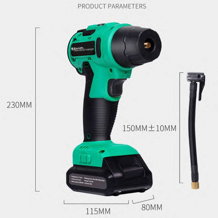 SUITU High-pressure Handheld Smart Digital Display Car Portable Wireless Tire Inflator(Green)