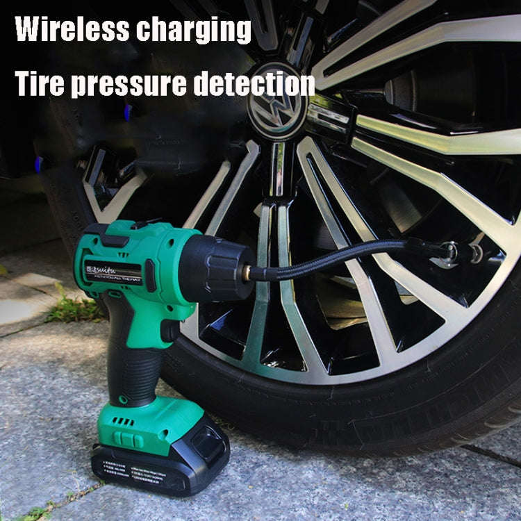 SUITU High-pressure Handheld Smart Digital Display Car Portable Wireless Tire Inflator(Green)