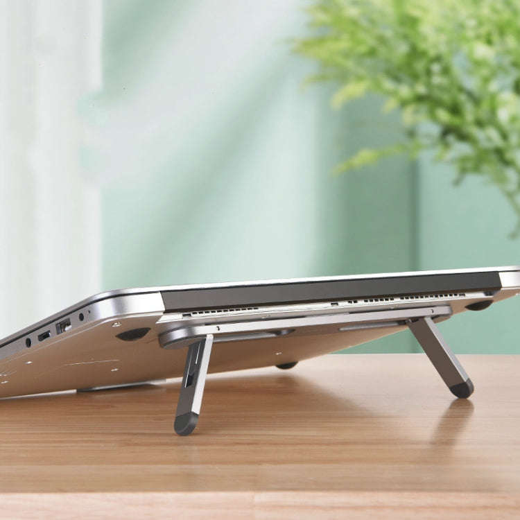 Oatsbasf Portable Storage Foldable Notebook Computer Bracket Heightening Fan Heater(Silver)