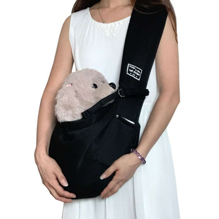 Pet Outing Carrier Bag Cotton Messenger Shoulder Bag, Colour: Black