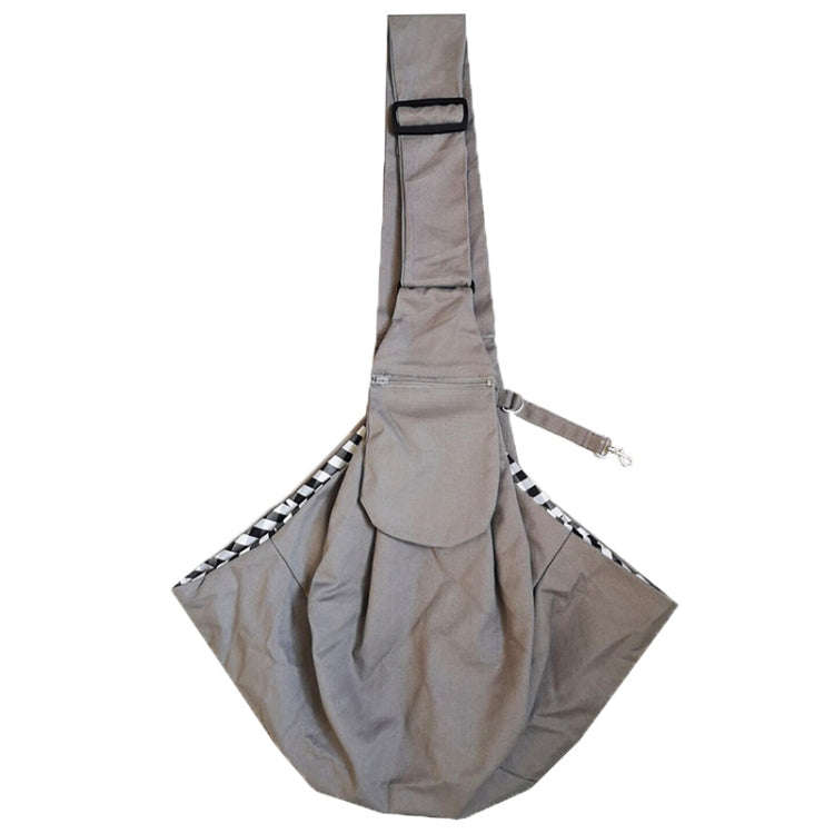 Pet Carrying Rucksack Shoulder Strap Adjustable Pet Outing Diagonal Bag(Gray)