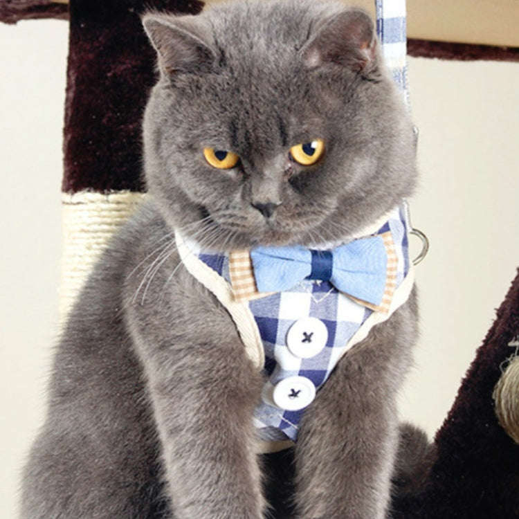 Pet Traction Rope Chest Harness Anti-break Away Vest Type Small Dog Walking Rope, Size:S(Blue)