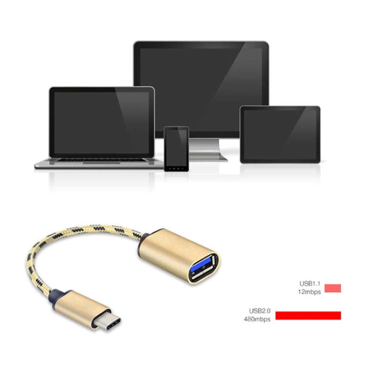 USB 2.0 to USB-C / Type-C OTG Adapter Cable