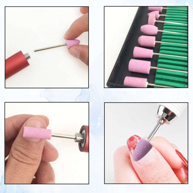 12 in 1 Nail Shaped Quartz Sanding Head Electric Sanding Machine Accessories(Pink)