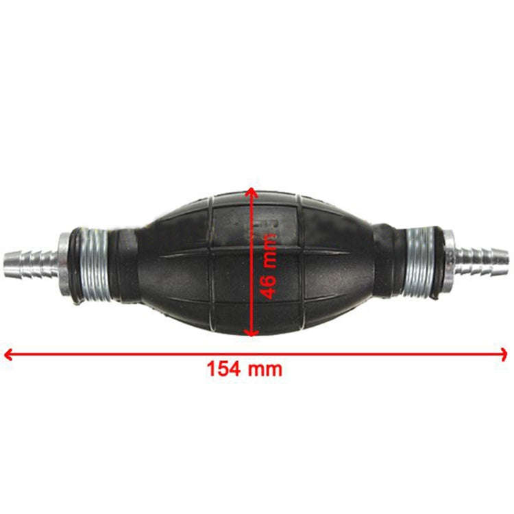 Universal Car Boat Motor Motorcycle Gasoline Pump Spherical Rubber Manual Fuel Pump, Size:6mm(Black)
