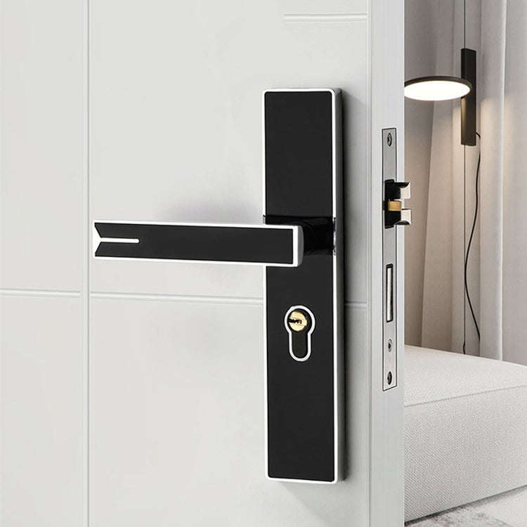 Mute Strong Magnetic Aluminum Alloy Interior Door Lock Door Bedroom Hardware Handle Lock, Color:B...