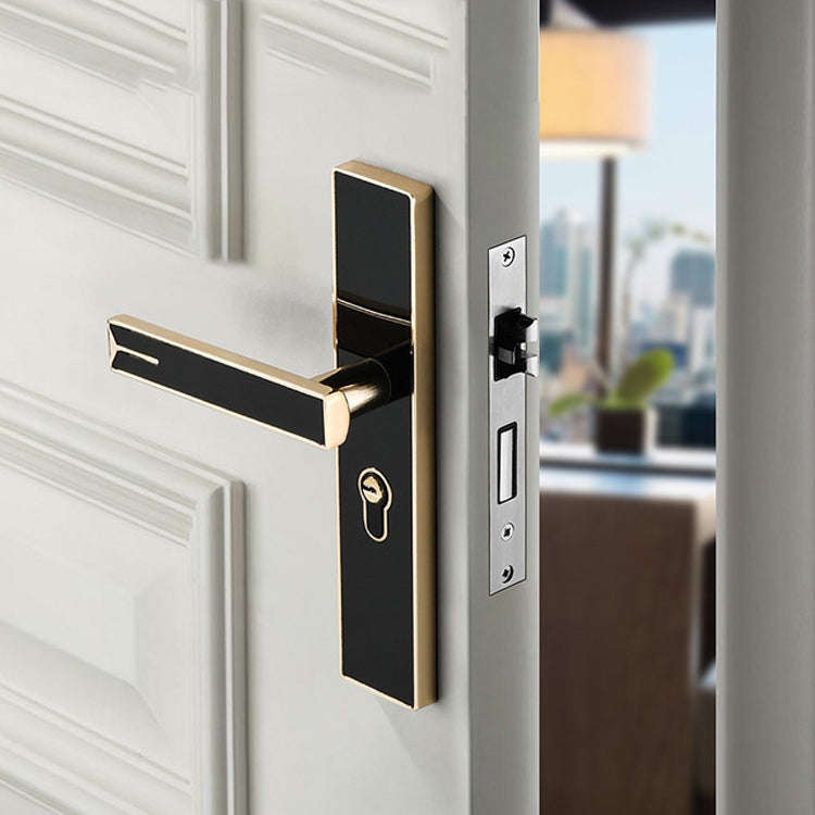 Mute Strong Magnetic Aluminum Alloy Interior Door Lock Door Bedroom Hardware Handle Lock, Color:B...