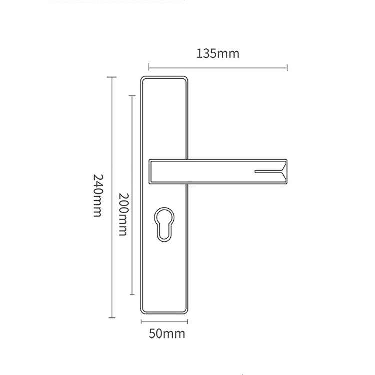 Mute Strong Magnetic Aluminum Alloy Interior Door Lock Door Bedroom Hardware Handle Lock, Color:B...
