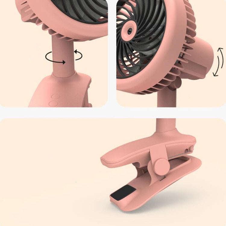 Desktop Office Small Fan USB Charging Clip Fan(White)
