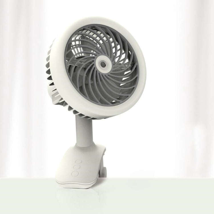 Desktop Office Small Fan USB Charging Clip Fan(White)