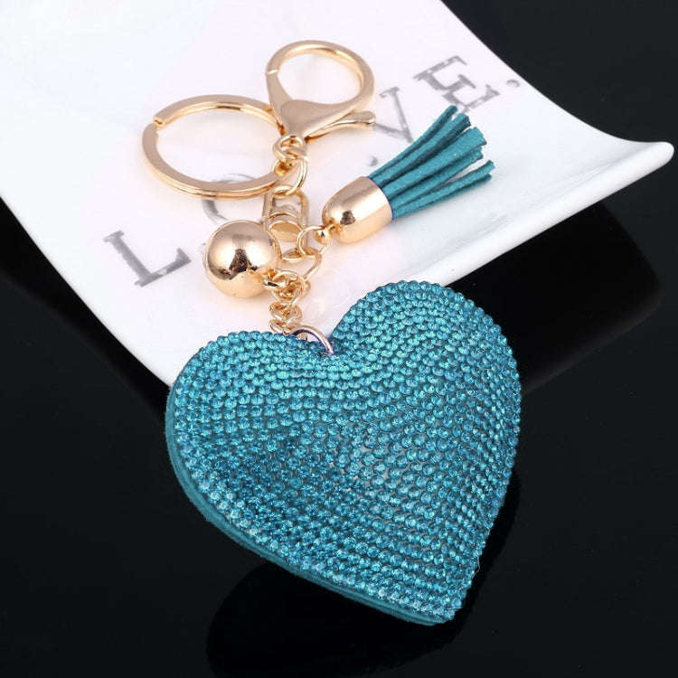 Heart Keychain Leather Tassel Gold Key Holder Metal Crystal Key Chain Keyring Charm Bag Auto Pend...