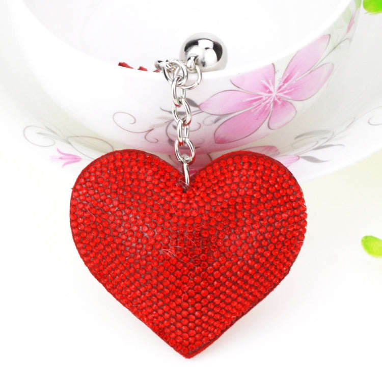 Heart Keychain Leather Tassel Gold Key Holder Metal Crystal Key Chain Keyring Charm Bag Auto Pend...