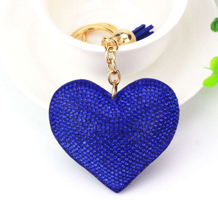 Heart Keychain Leather Tassel Gold Key Holder Metal Crystal Key Chain Keyring Charm Bag Auto Pend...