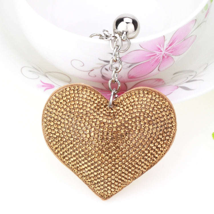 Heart Keychain Leather Tassel Gold Key Holder Metal Crystal Key Chain Keyring Charm Bag Auto Pend...