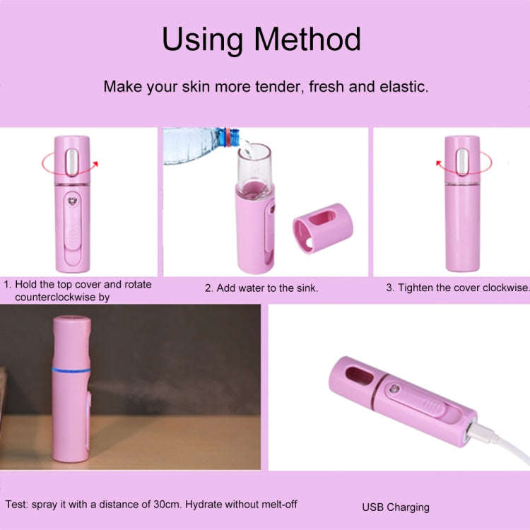Facial Steamer Nano Steamer Handy  Face Moisture Sprayer Rechargeable Mini USB Charging Automatic...