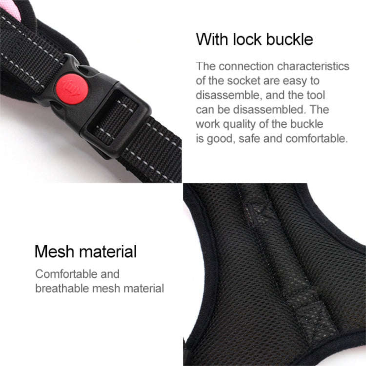 For Small Medium Large Dogs Pet Walking Chest Strap, Size:L(Black)