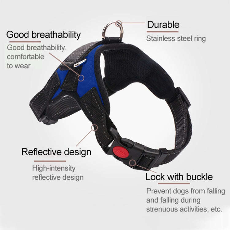 For Small Medium Large Dogs Pet Walking Chest Strap, Size:L(Black)