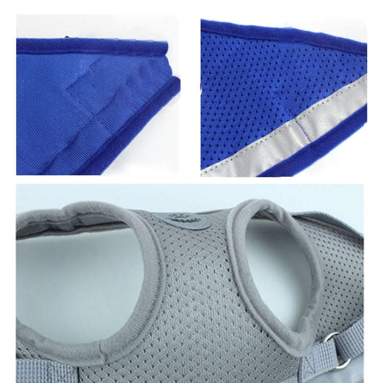 Adjustable Polyester Mesh Reflective Vest Lead Leash for Pet Dog, Size:XL(Blue)