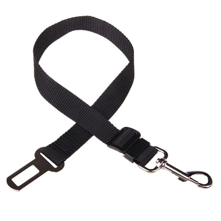 Nylon Harness Leash Clip Pet Dog Car Seat Belt Security Belt(Black)